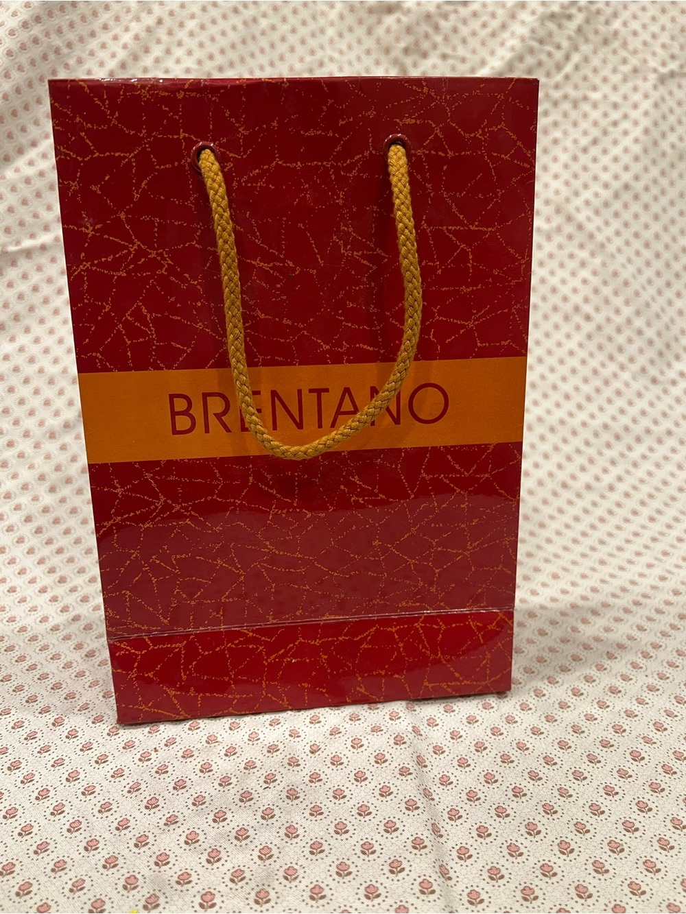 Brentano Red Gift Bag with Orange Rope Handles